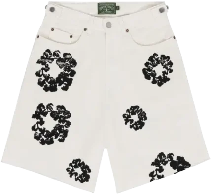 Denim Tear Jean Shorts White